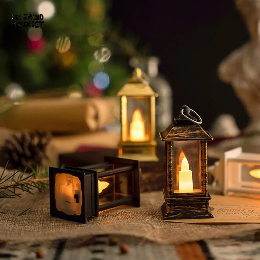 VINTAGE MINI HANGING LED LANTERN FLAMELESS CANDLE CELL OPERATED