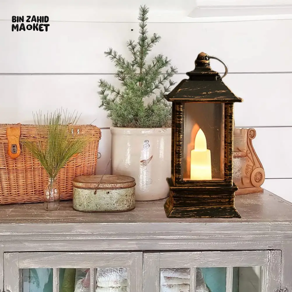 VINTAGE MINI HANGING LED LANTERN FLAMELESS CANDLE CELL OPERATED
