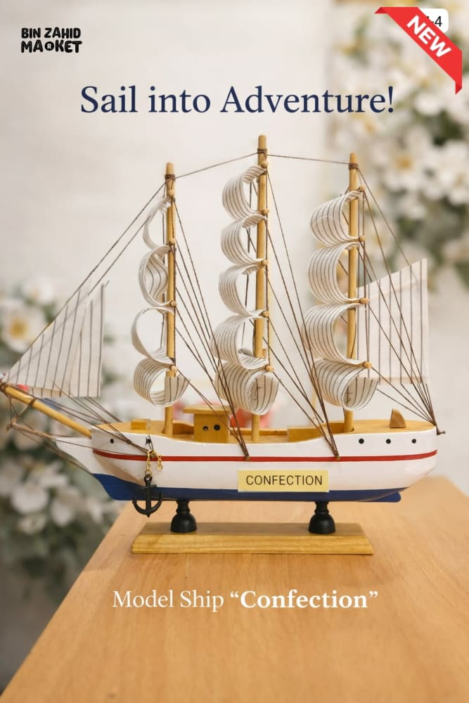 VINTAGE NAUTICAL SAILING SHIP DECORATIVE PIECE - SAIL INTO ADVENTURES