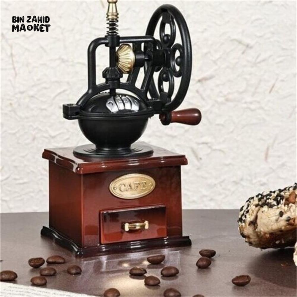VINTAGE RETRO MUSIC BOX – HAND-CRANK WIND-UP MECHANISM DECOR PIECE