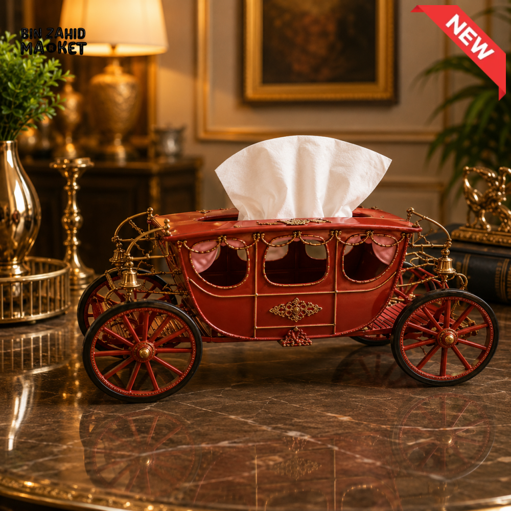 VINTAGE ROYAL CARRIAGE METAL TISSUE BOX HOLDER – LUXURY HOME DÉCOR