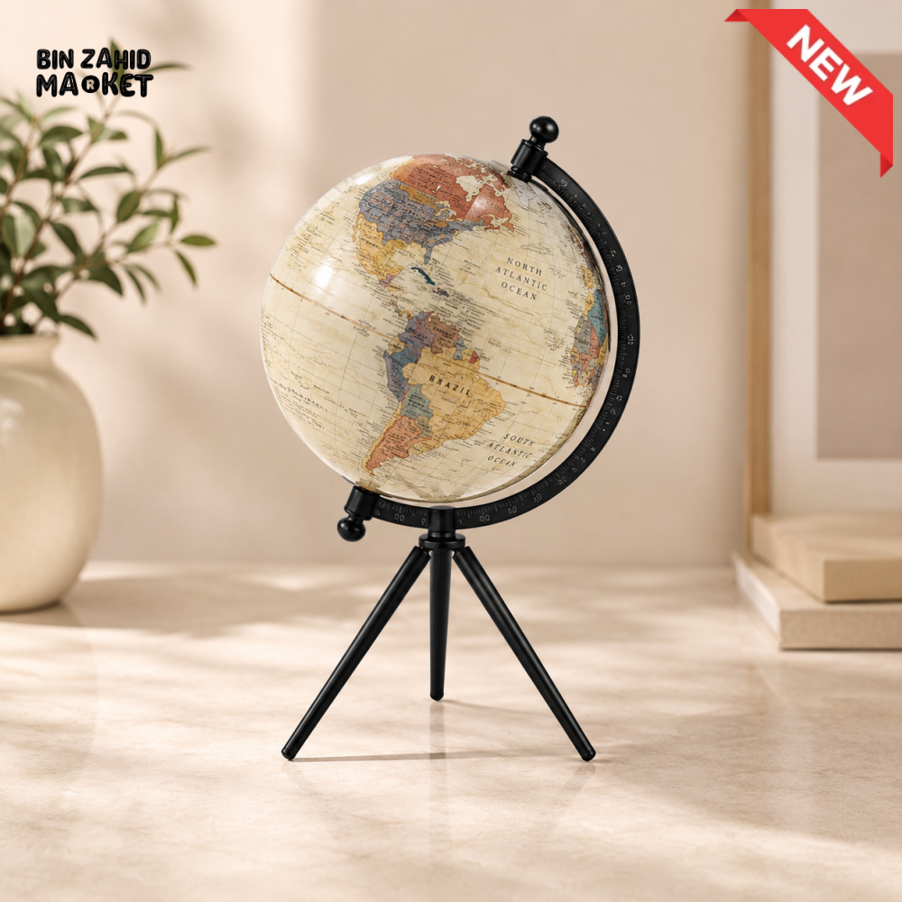 VINTAGE WORLD GLOBE WITH TRIPOD STAND