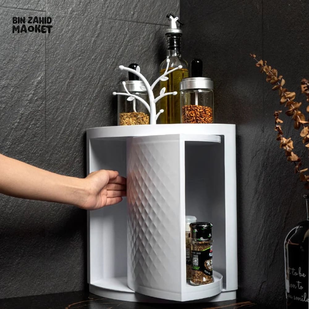 WALL MOUNTED CORNER ROTATING SHELF