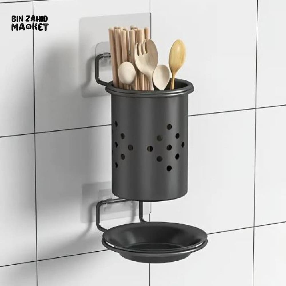 WALL-MOUNTED KITCHEN UTENSIL HOLDER WITH ADJUSTABLE DIVIDERS – STYLISH & SPACE-SAVING ORGANIZER