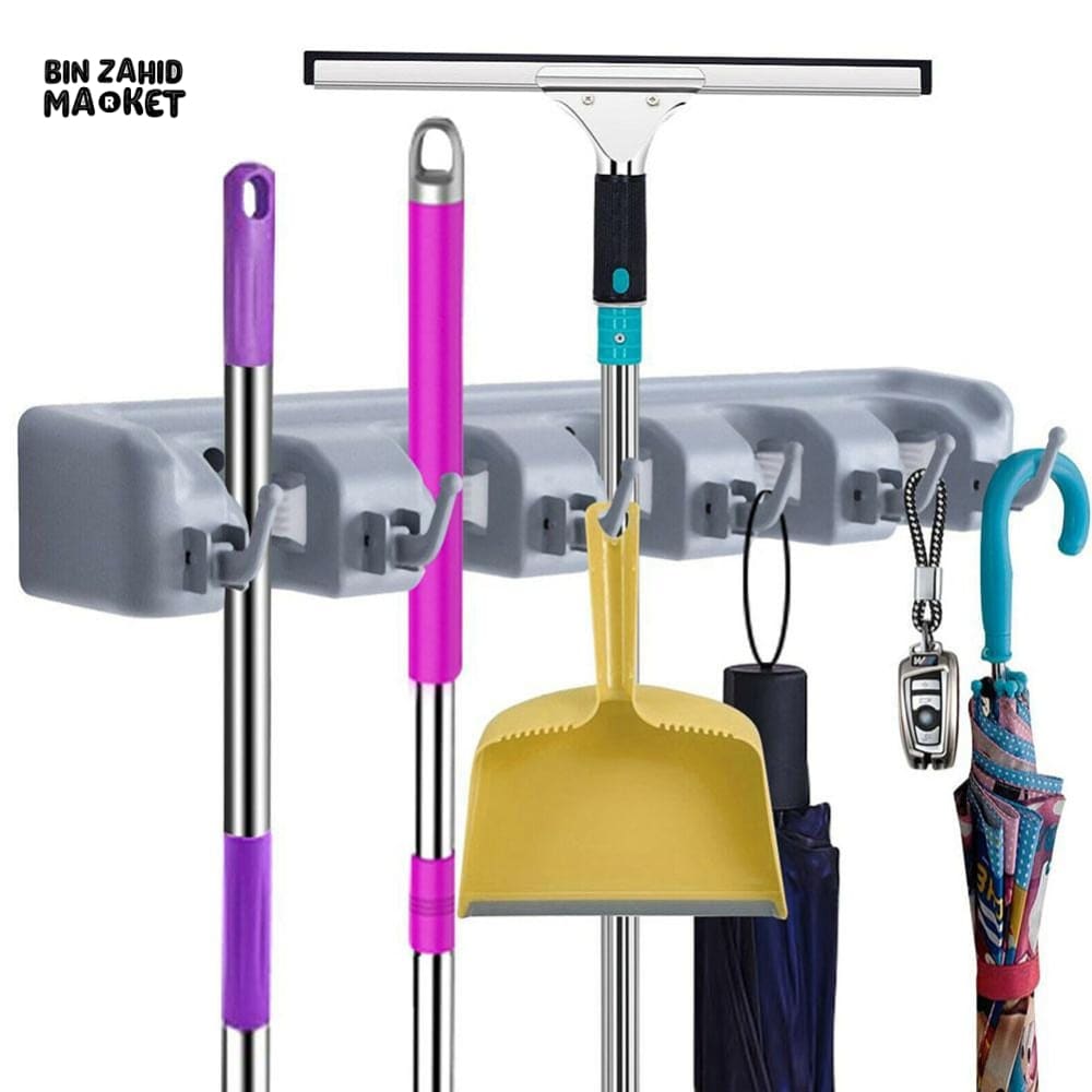 WALL MOUNTED MOP & BROOM HOLDER
