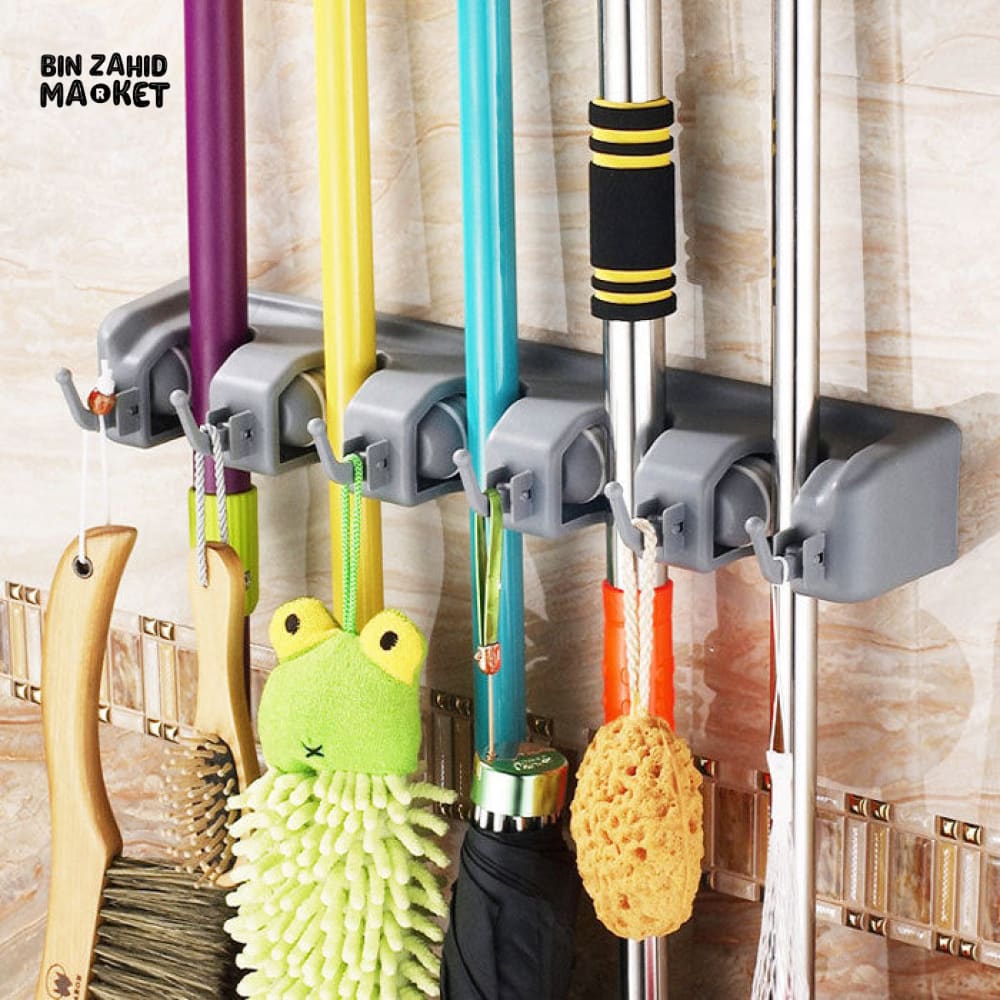 WALL MOUNTED MOP & BROOM HOLDER
