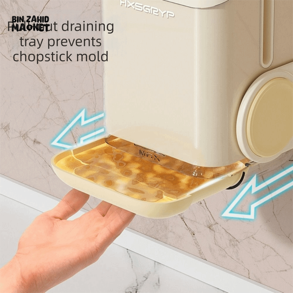 WALL-MOUNTED ROTATING CUTLERY HOLDER WITH DRAIN BASKET