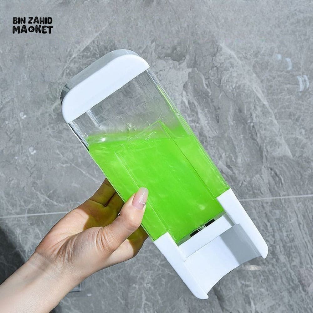WALL MOUNTED SOAP DISPENSER – 500ML NON PERFORATED BATHROOM SHOWER SHAMPOO HOLDER HOTEL & HOME TOILET ACCESSORY