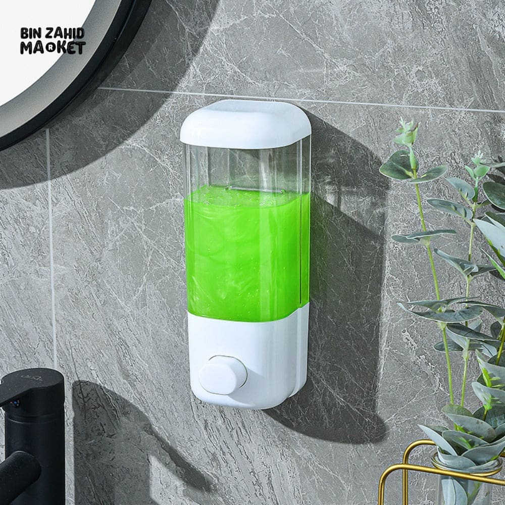 WALL MOUNTED SOAP DISPENSER – 500ML NON PERFORATED BATHROOM SHOWER SHAMPOO HOLDER HOTEL & HOME TOILET ACCESSORY