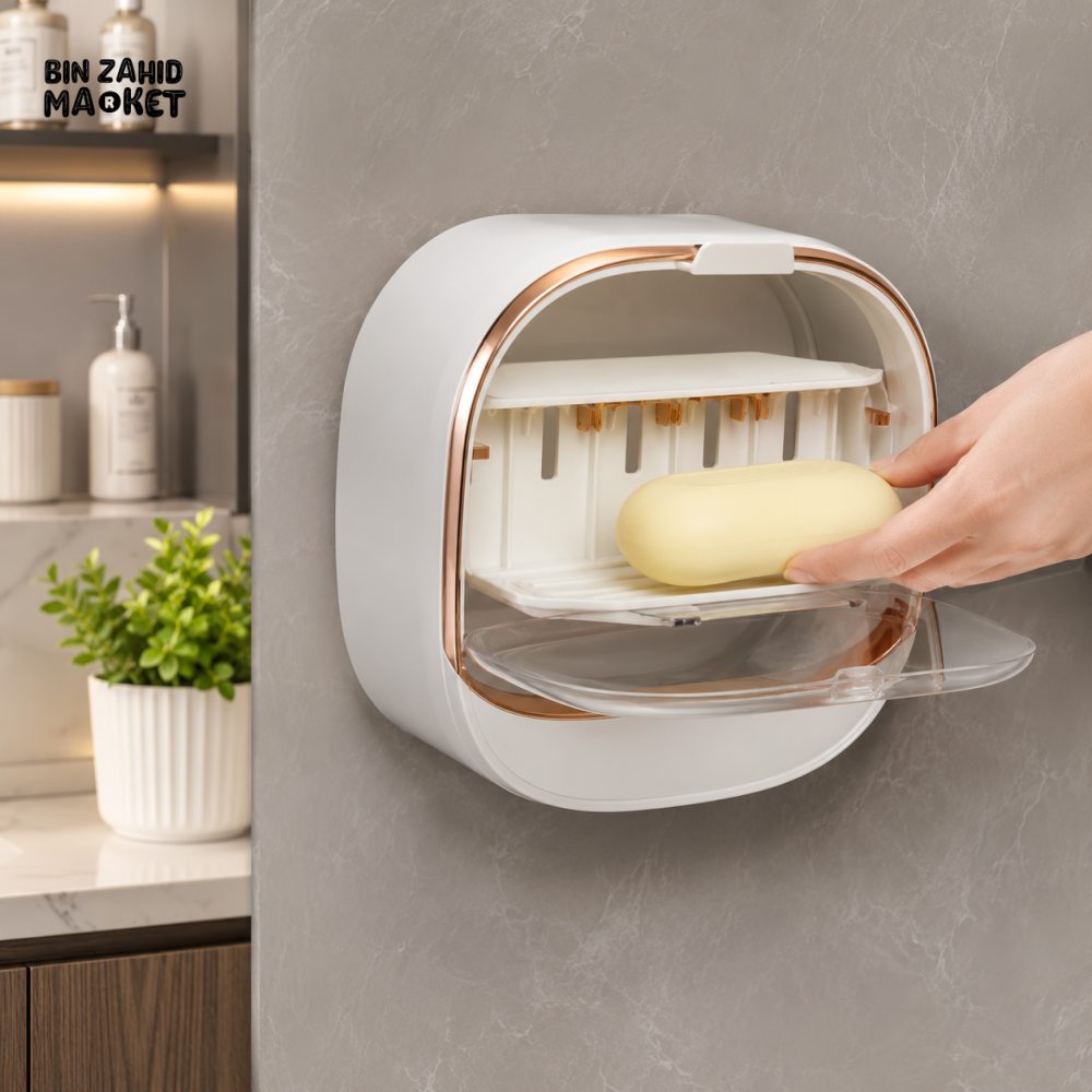 WALL MOUNTED SOAP HOLDER WITH DRAIN TRAY - Trays