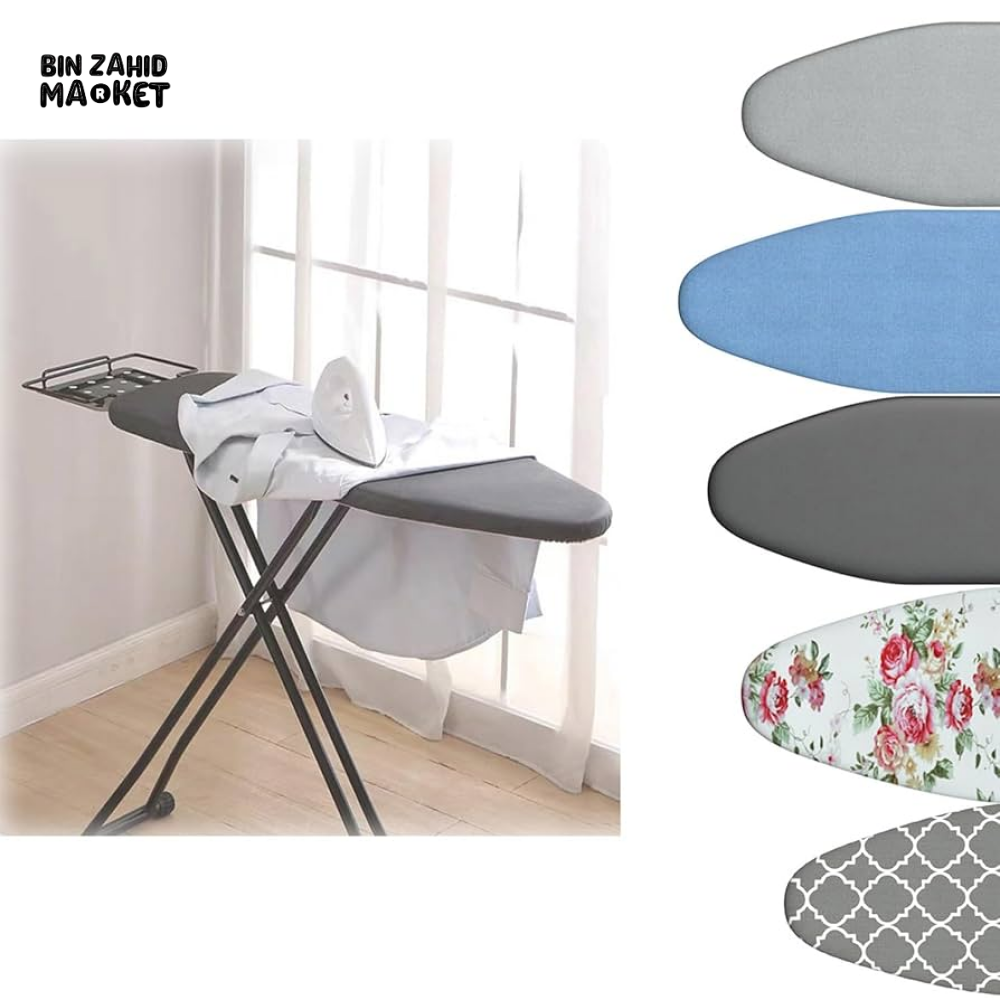 WASHABLE MODERN EASY FIT ELASTICATED IRONING BOARD COVERS – DOUBLE LAYER BACKING, DURABLE & HEAT RESISTANT