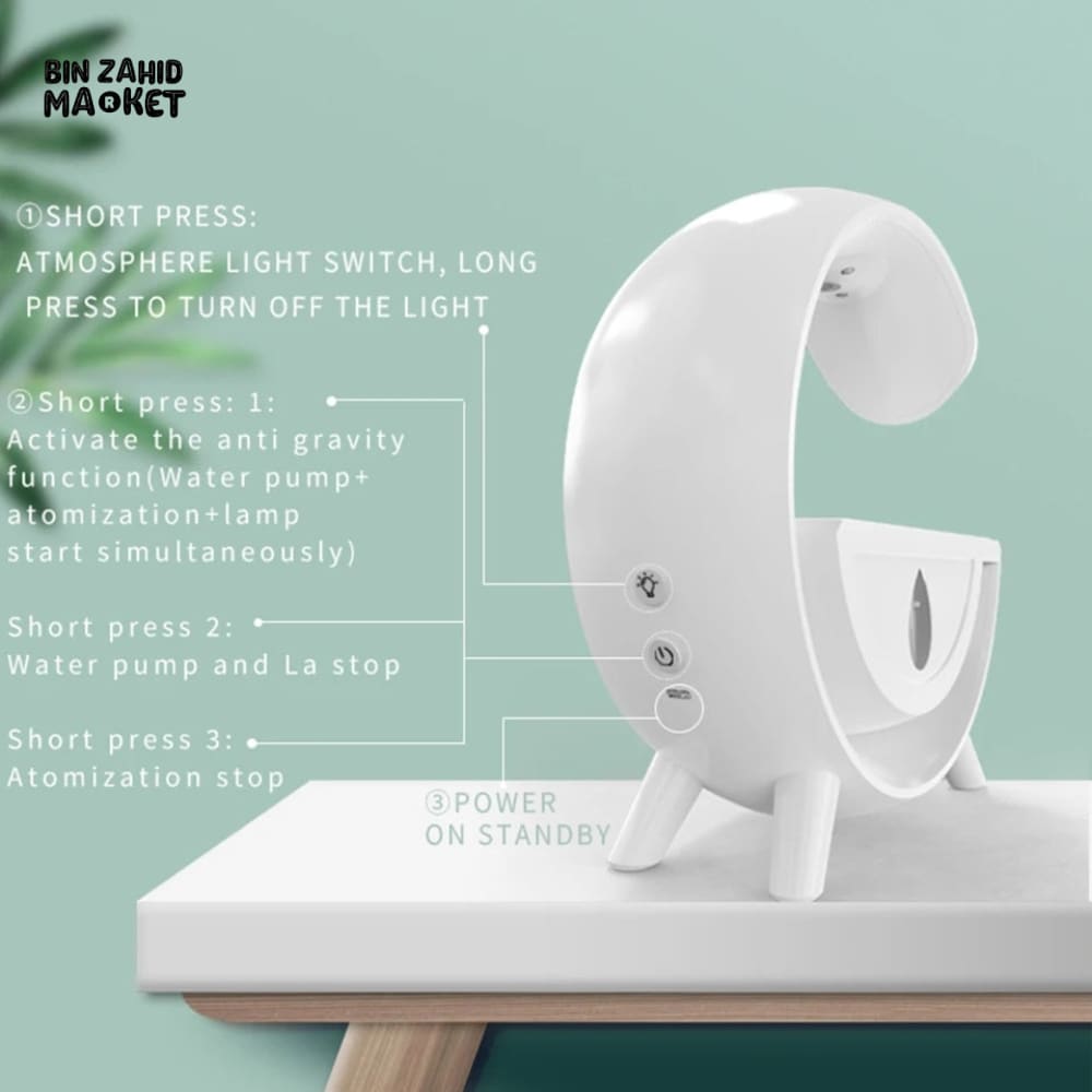 WATER DROPLET AIR HUMIDIFIER WITH LAMP