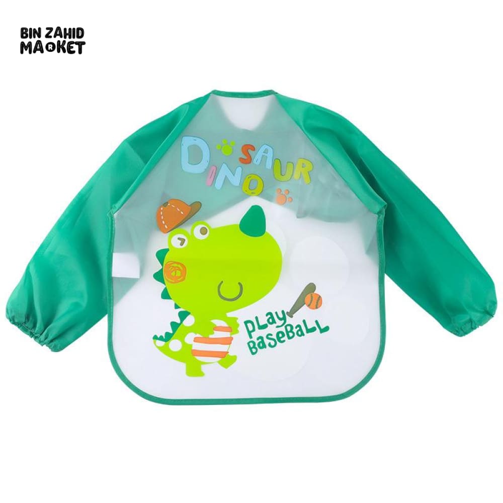 WATER-PROOF SLEEVES BIB Dinosaurs