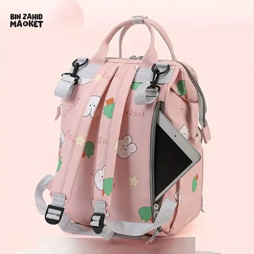 WATERPROOF BABY DIAPER BAG – RABBIT DESIGN SUNSHINE - PURPLE