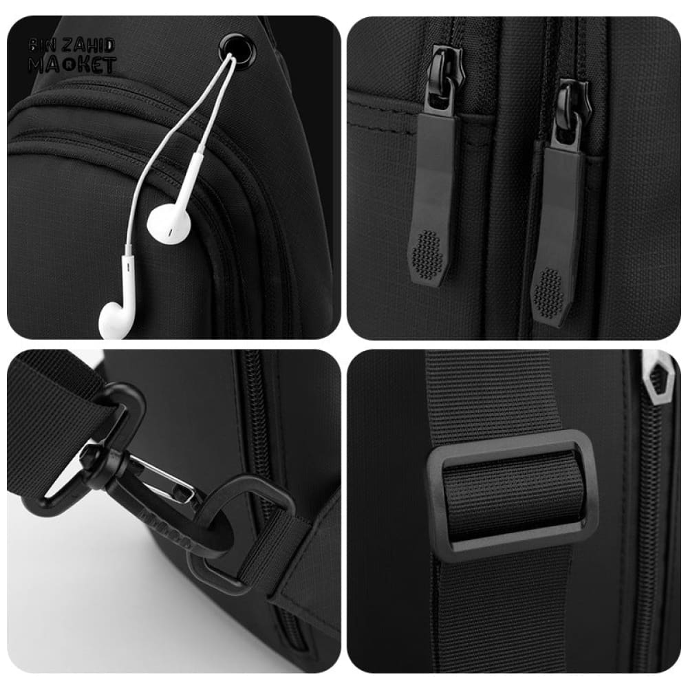WATERPROOF MEN’S CHEST BAG – OUTDOOR LEISURE CROSSBODY SHOULDER BAG LIGHTWEIGHT TRAVEL BACKPACK