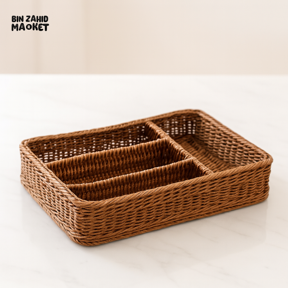 WEAVE BASKET SPOON HOLDER – TABLETOP CUTLERY ORGANIZER
