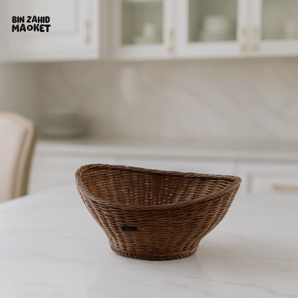 WEAVE FRUIT BASKET SIZE 2 – WICKER BOWL FOR KITCHEN & TABLE DECOR