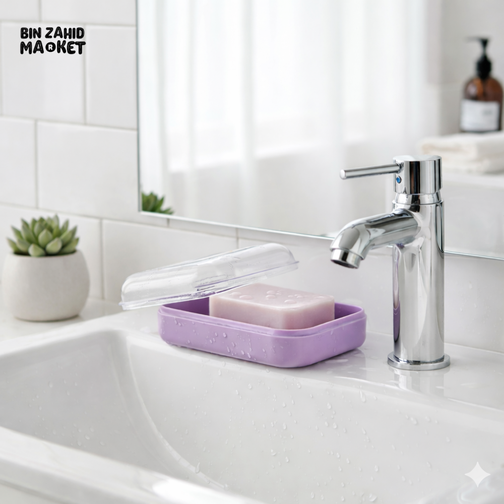 WHEAT SOAP BOX WITH COVER – PORTABLE DRAINAGE DESIGN BATHROOM SOAP CASE