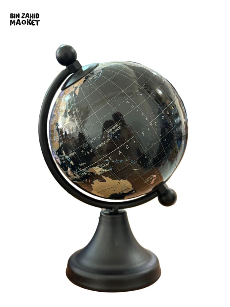 WHITE & BLACK GOLD DECORATIVE GLOBE – LUXURY DESK ORNAMENT 9X14CM