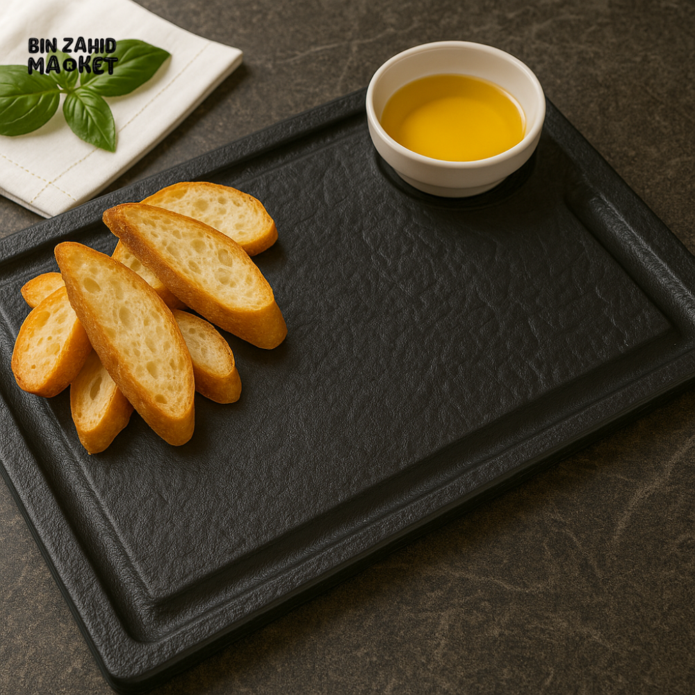 WILMAX ENGLAND RECTANGULAR SERVING DISH - BLACK 32.5 x 23 CM