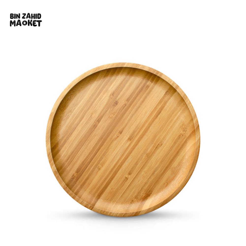 WILMAX ENGLAND WOODEN ROUND PLATE - 28CM