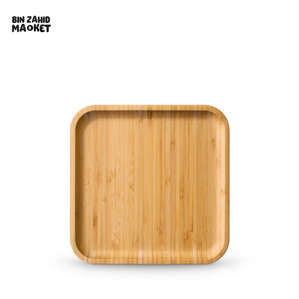 WILMAX ENGLAND WOODEN SQUARE PLATE - 20.5 x 20.5 CM