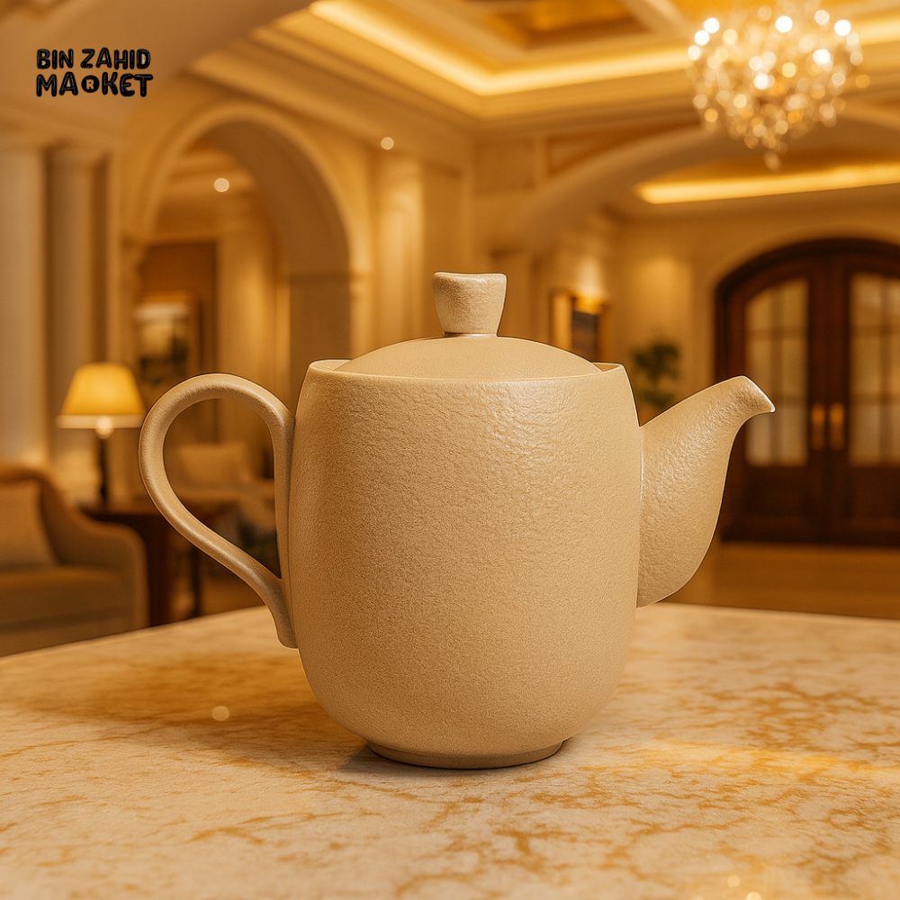 WINSOR ENGLAND 1000CC TEXTURED TEA POT – ELEGANT CERAMIC SERVING KETTLE FOR LUXURY TEA TIME - MATT BROWN