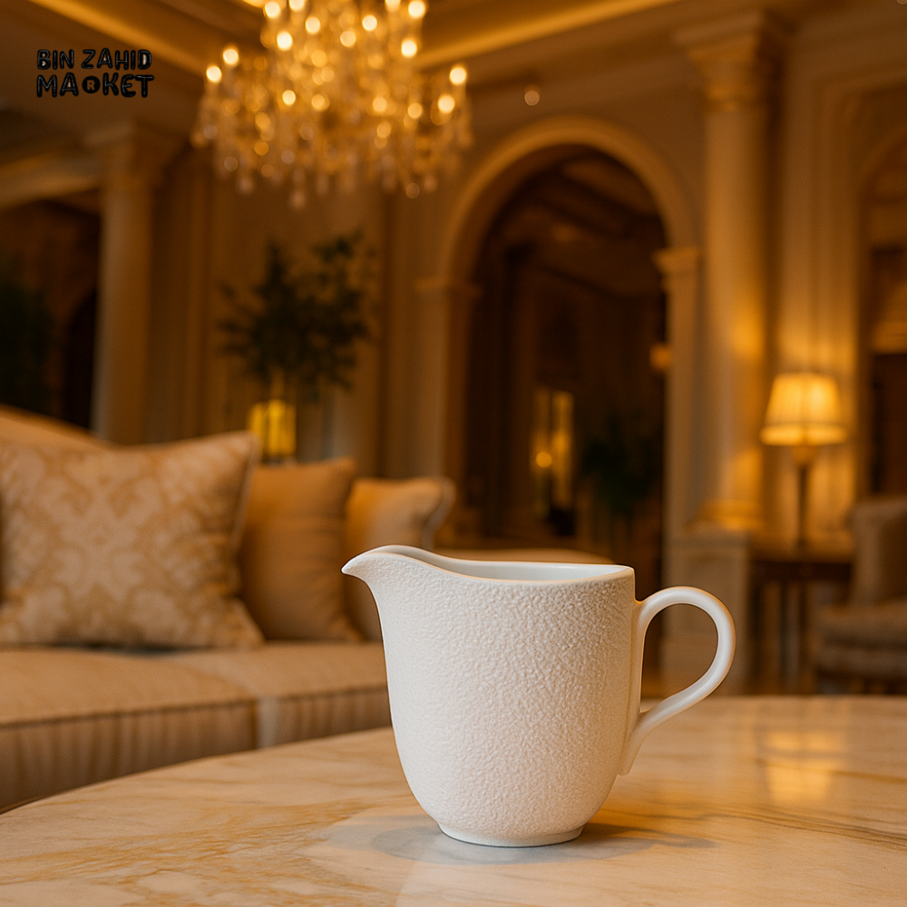 WINSOR ENGLAND 300CC TEXTURED CREAMER – ELEGANT WHITE CERAMIC MILK JUG FOR TEA & COFFEE SERVING - WHITE