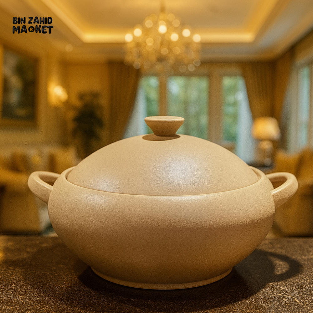 WINSOR ENGLAND 9.75" TEXTURED SOUP TUREEN – ELEGANT CERAMIC SERVING BOWL WITH LID & HANDLES - MATT BROWN