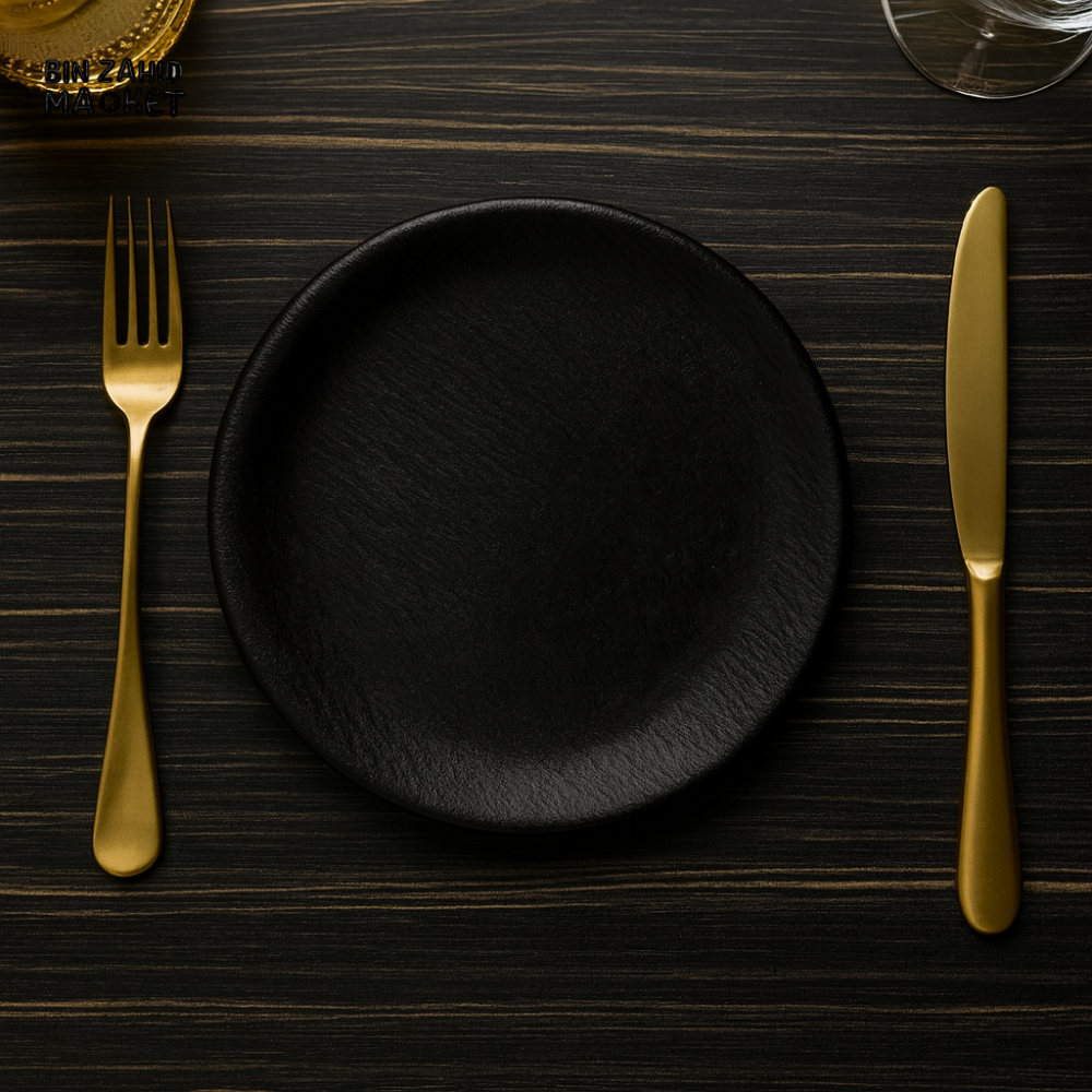 WINSOR ENGLAND DINNER PLATE CLASSIC CERAMIC TABLEWARE - 8" BLACK