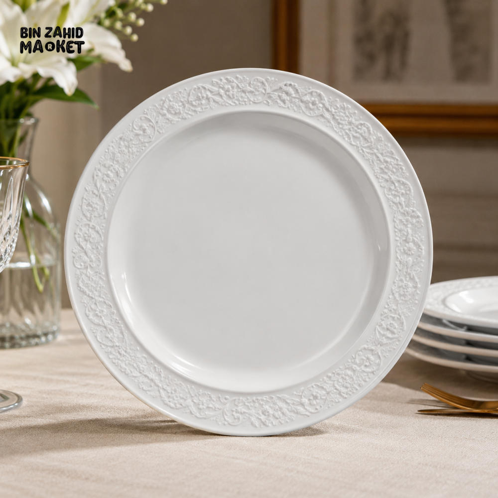 WINSOR ENGLAND EMBOSSED CERAMIC DINNER PLATE - Plates