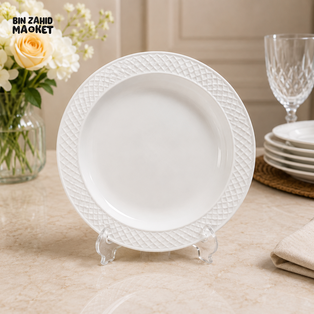 WINSOR ENGLAND EMBOSSED CERAMIC DINNER PLATE - Plates
