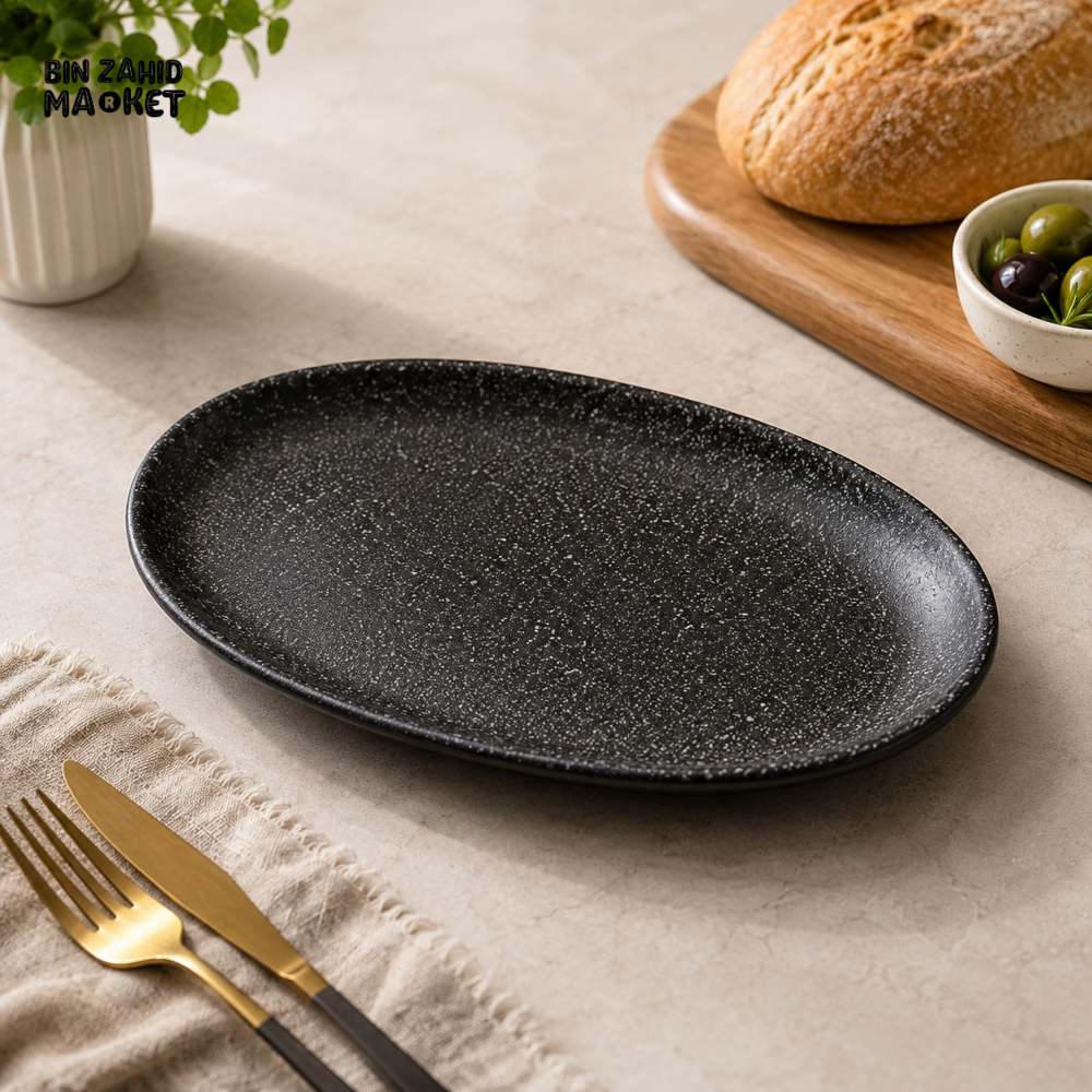 WINSOR ENGLAND OVAL SERVING PLATTER / BLACK - 11.5 INCH - Platters