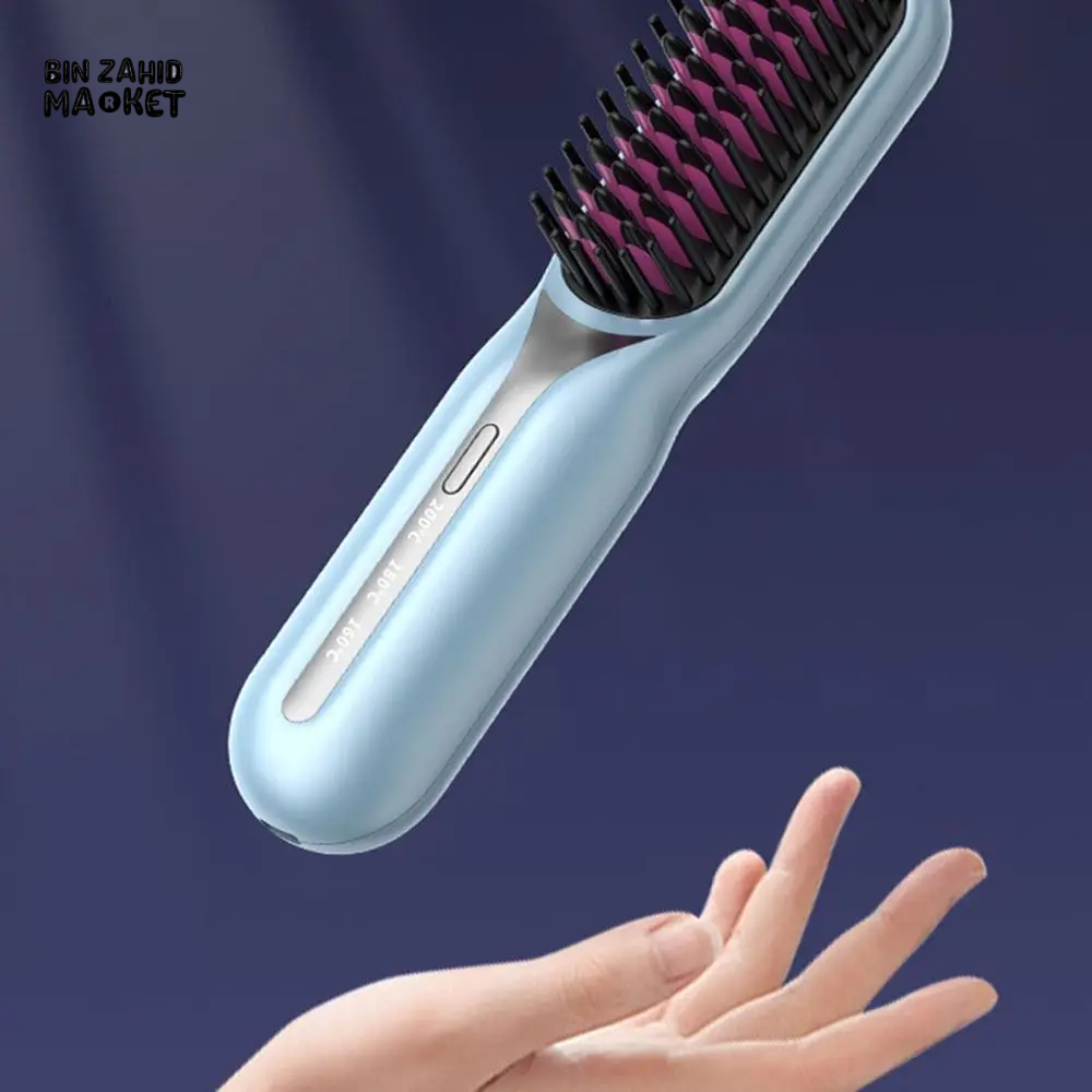 WIRELESS HAIR STRAIGHTENER BRUSH – FAST HEATING PORTABLE & PROFESSIONAL STYLING TOOL FOR WOMEN