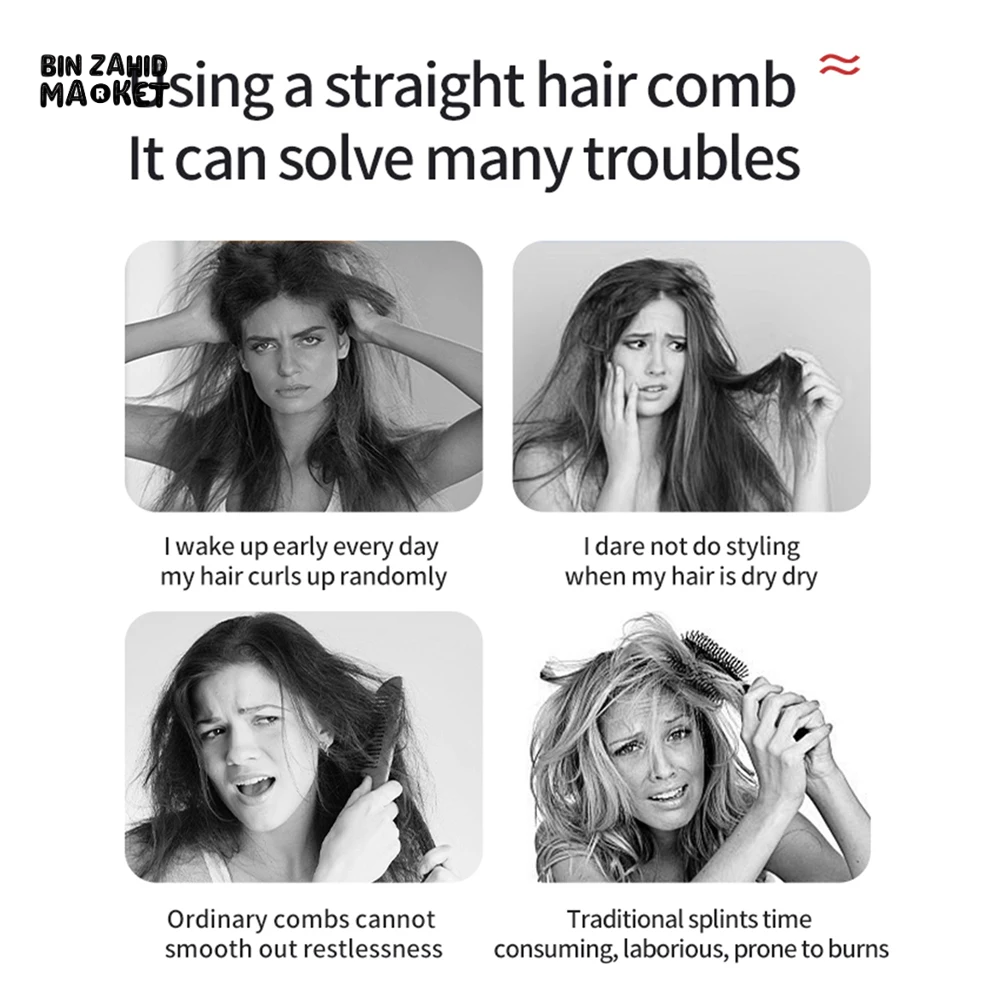 WIRELESS HAIR STRAIGHTENER BRUSH – FAST HEATING PORTABLE & PROFESSIONAL STYLING TOOL FOR WOMEN