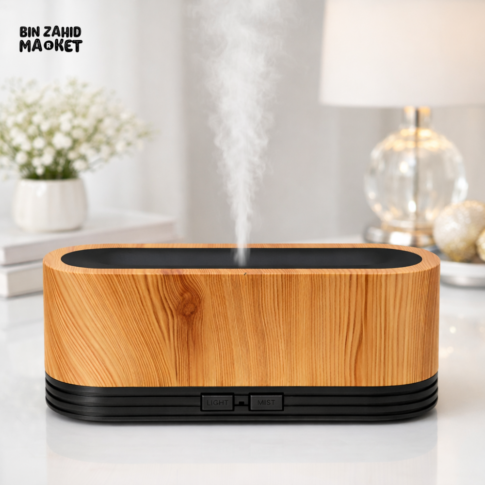 WOOD GRAIN AROMA DIFFUSER – LED MIST HOME HUMIDIFIER