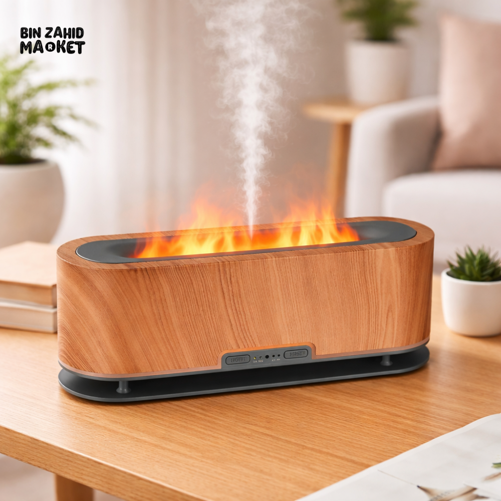 WOOD GRAIN ULTRASONIC HUMIDIFIER – MODERN AROMATHERAPY ESSENTIAL OIL DIFFUSER FOR HOME