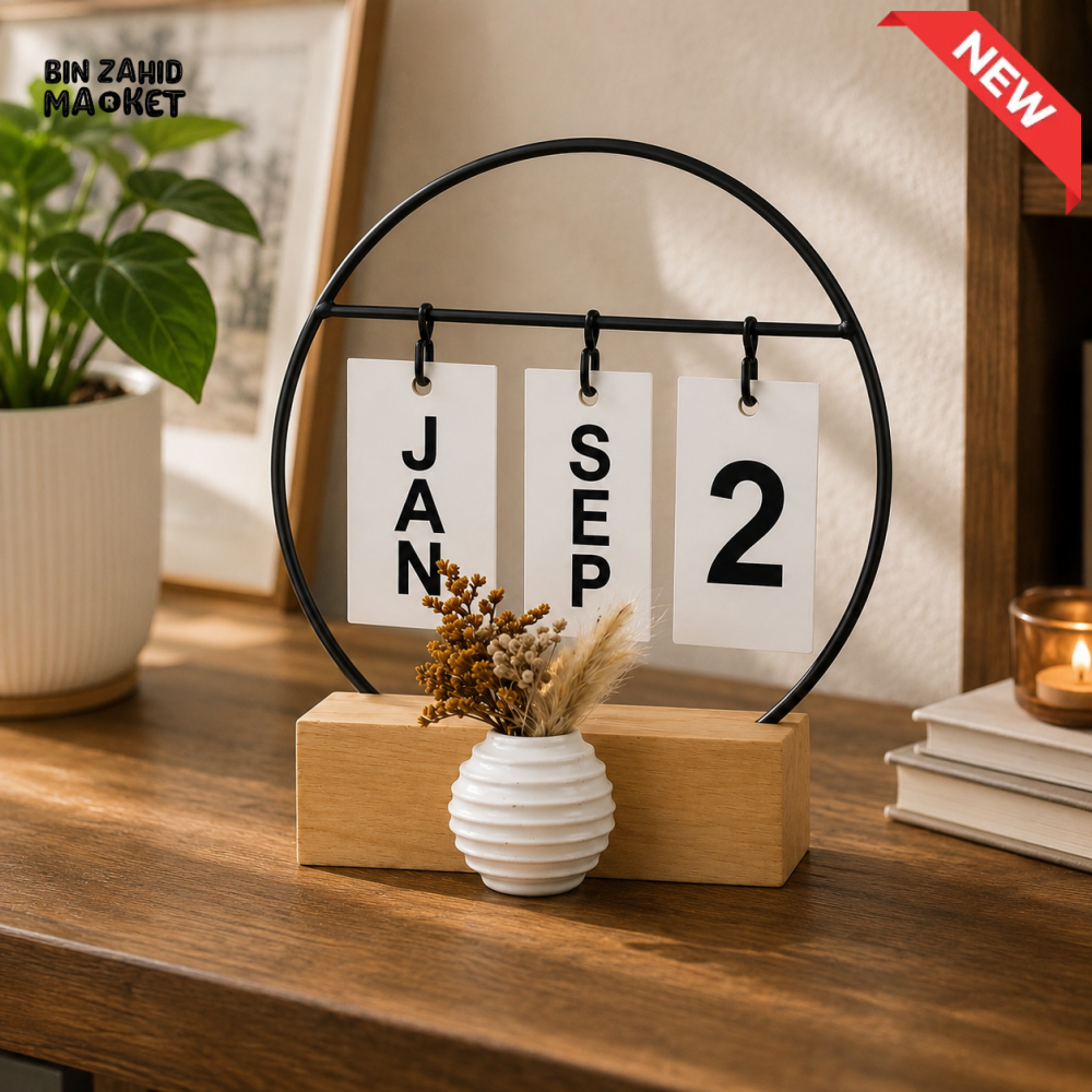 WOODEN PERPETUAL CALENDAR STAND