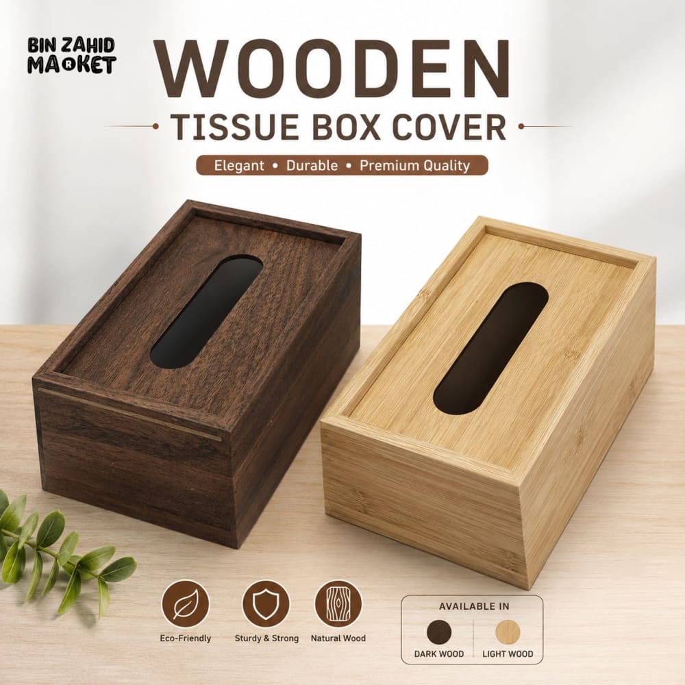 WOODEN TISSUE BOX COVER