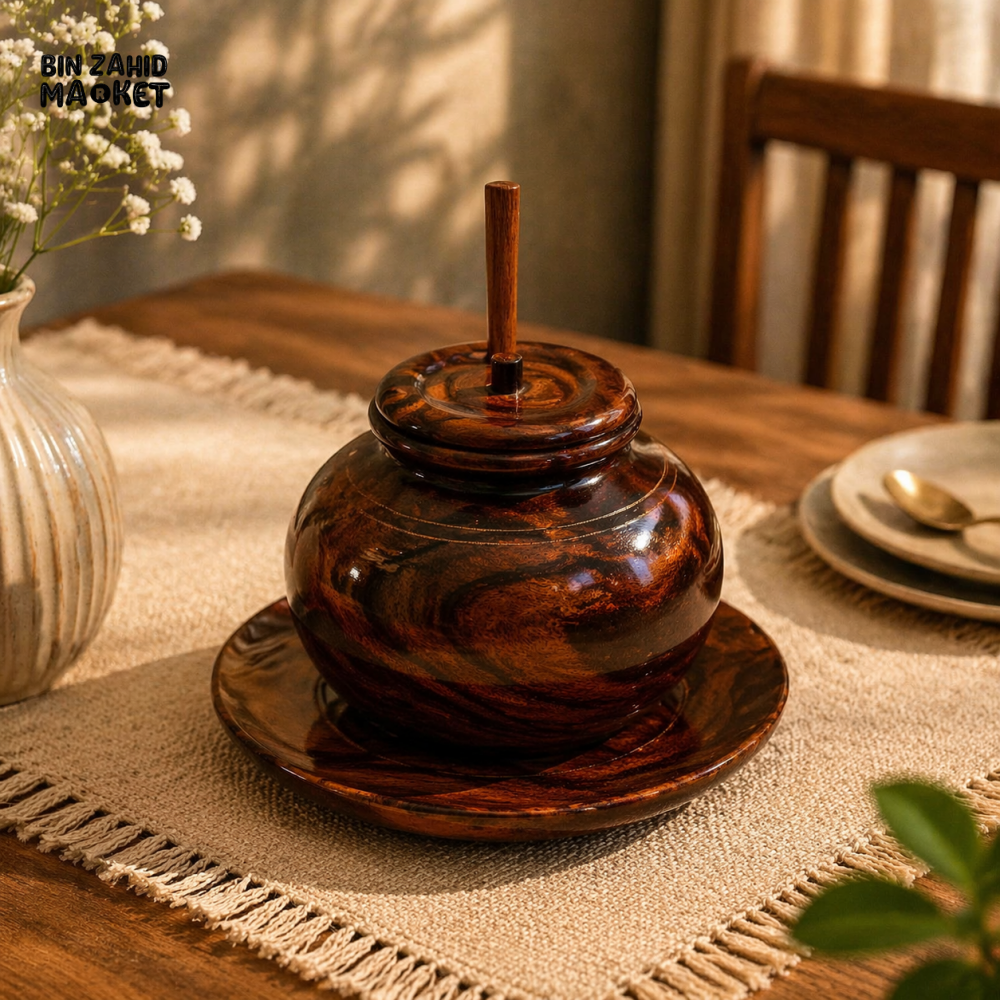 WOODLY PREMIUM SHEESHAM WOOD SUGAR POT