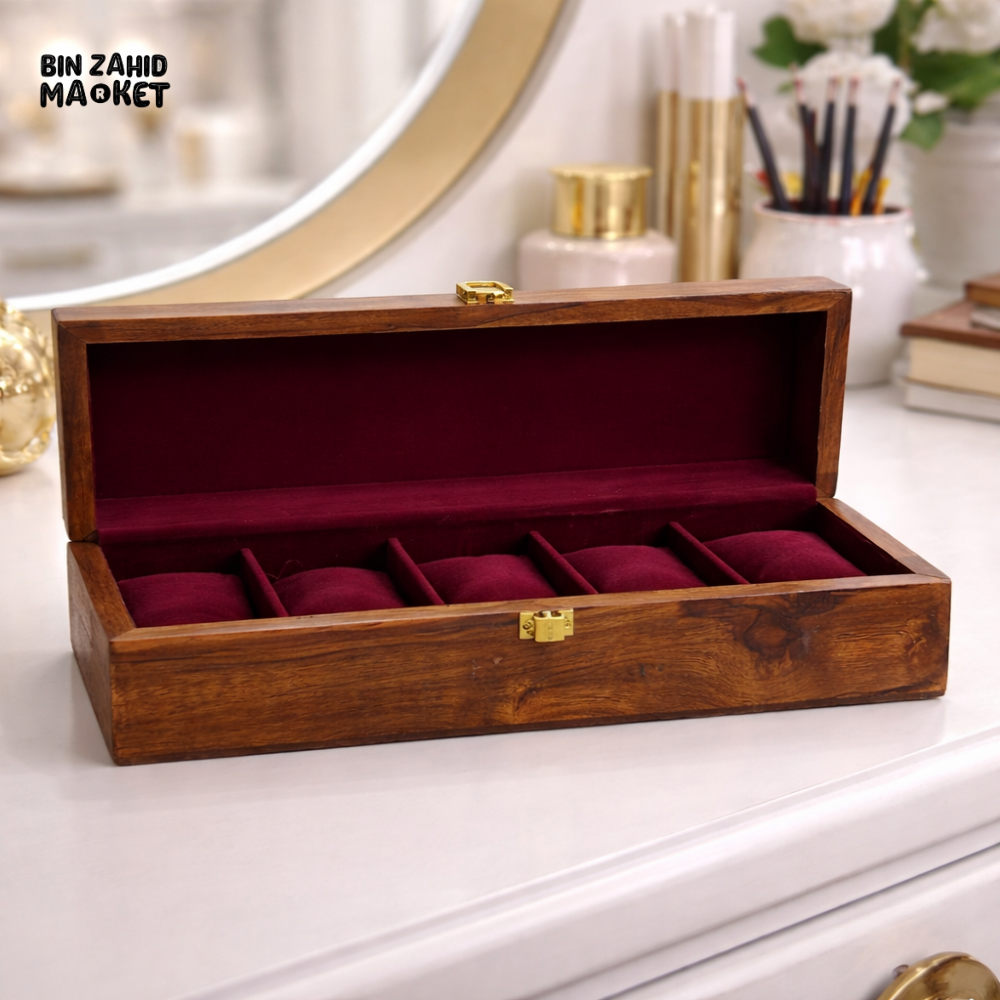 WOODLY SHESHAM WATCH STORAGE BOX 5 GRIDS