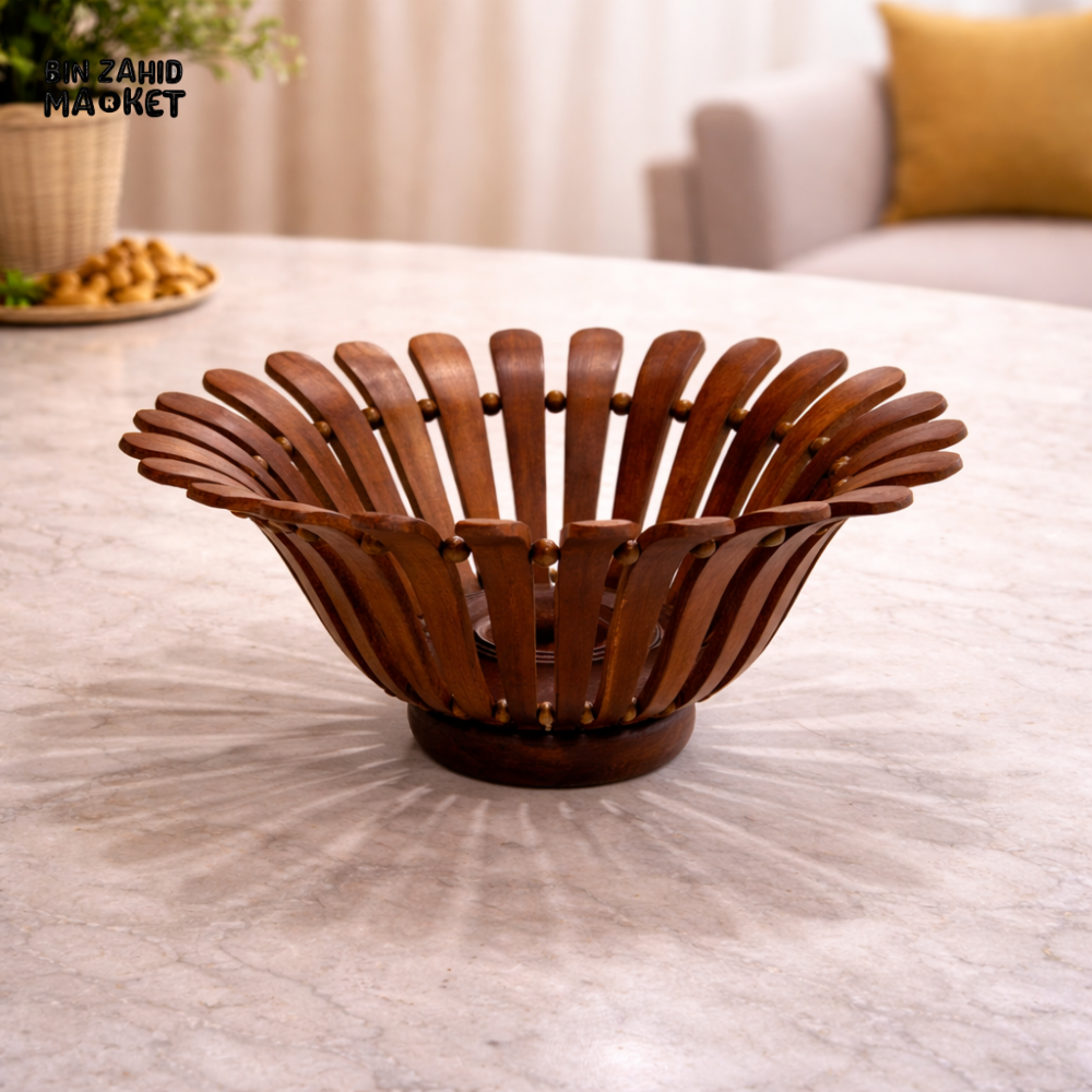 WOODLY SHESHAM WOOD FRUIT BASKET 3 PIECES SET