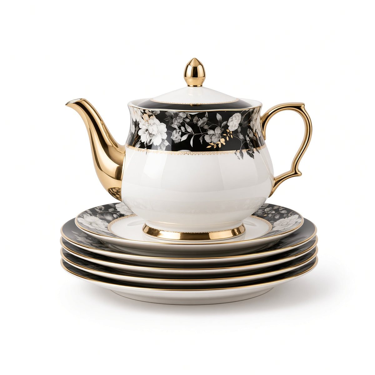 Johnson Bros Inspired Noir Blossoms Bone China Dinner Set