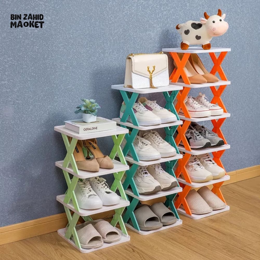 X-SHAPED ZIGZAG SHOE RACK