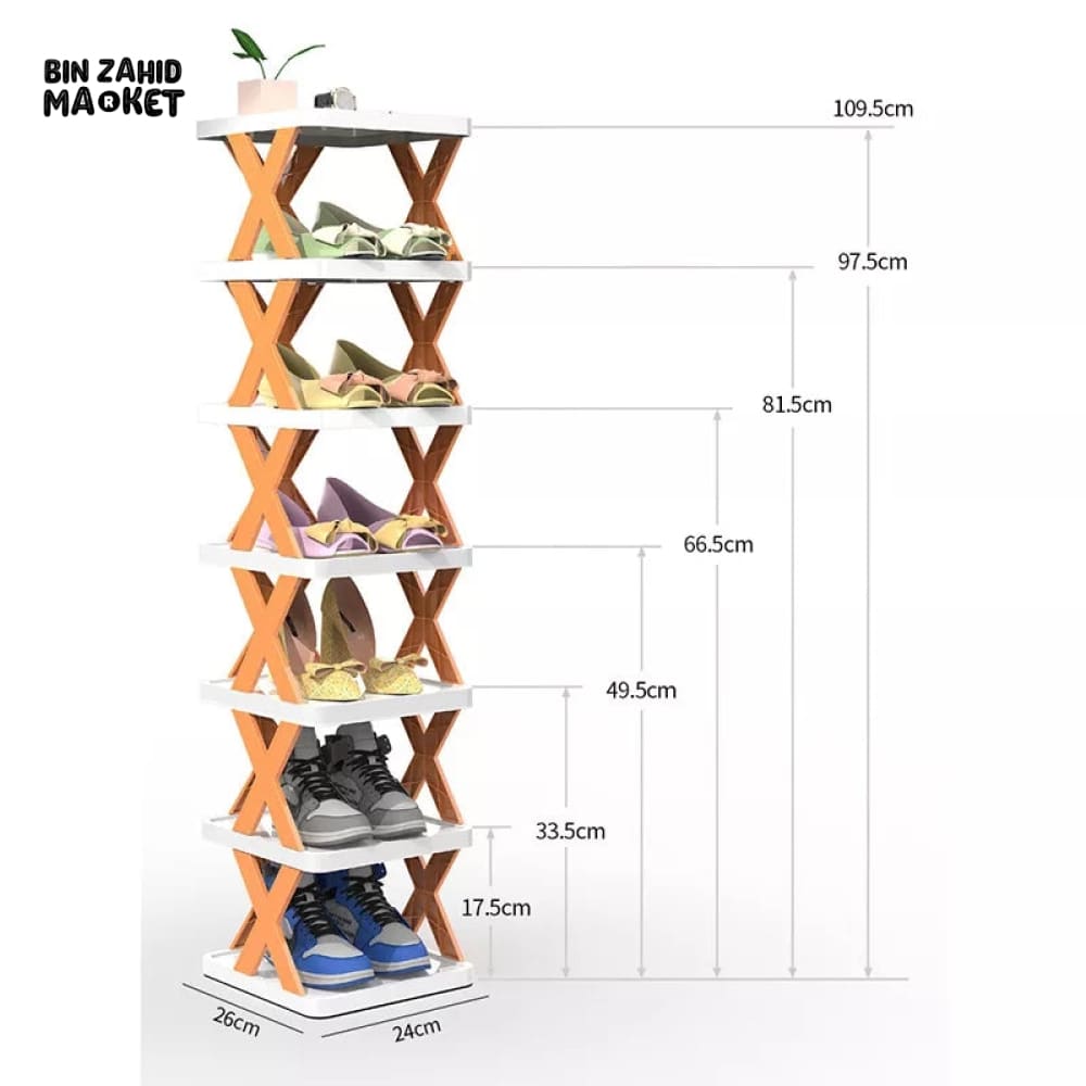 X-SHAPED ZIGZAG SHOE RACK