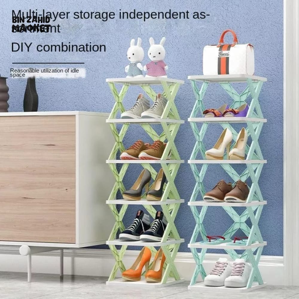 X-SHAPED ZIGZAG SHOE RACK