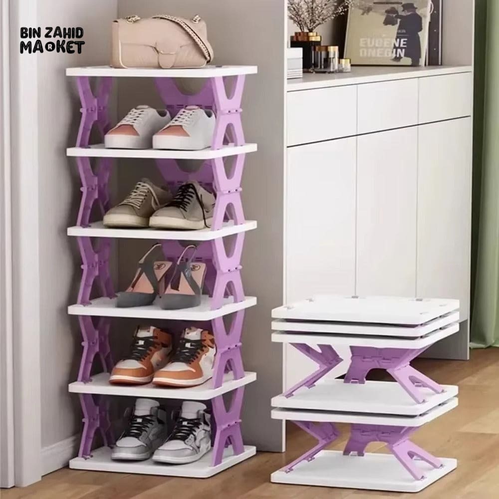 X-TYPE FOLDING SHOE STORAGE RACK 4 LAYER HEAVY QUALITY – SIMPLE MULTI-STOREY SHELVES FOR HOME FOOTWEAR