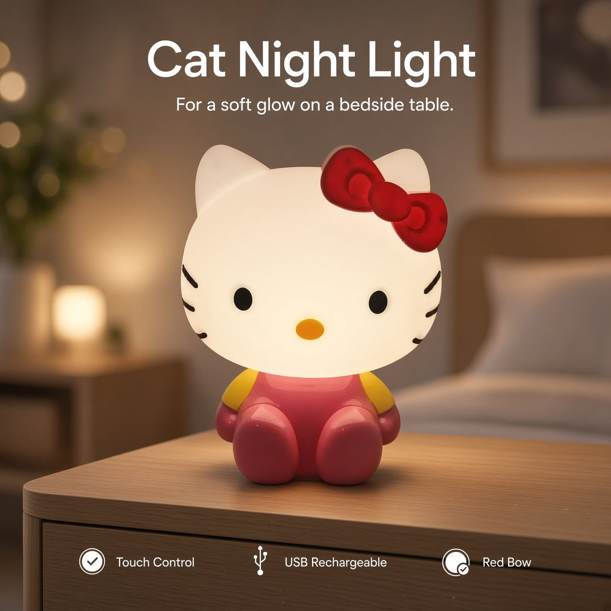 Lightora USB Rechargeable Night Light - Kitty