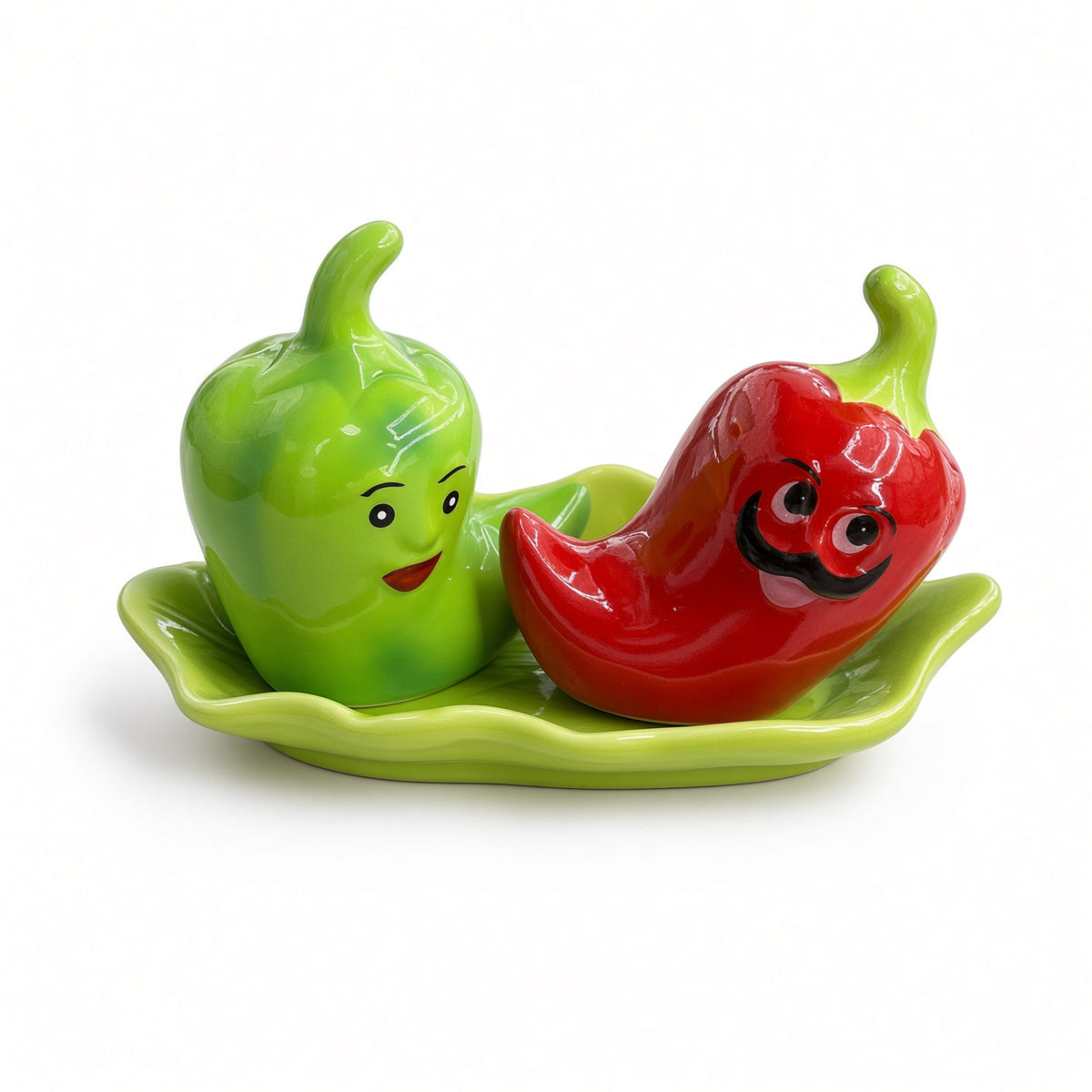 Kitchlux Ceramic Salt and Pepper Shakers - Red & Green Chillies