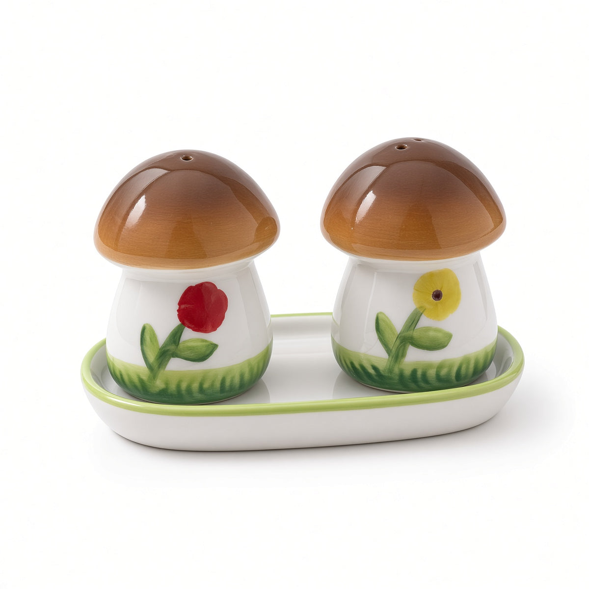 Kitchlux Ceramic Salt and Pepper Shakers -  Cute Mushroom